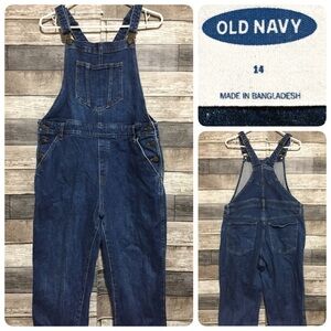 Old Navy Bib Jean Overalls Women’s 14 Blue Denim Stretch (Inseam 27)